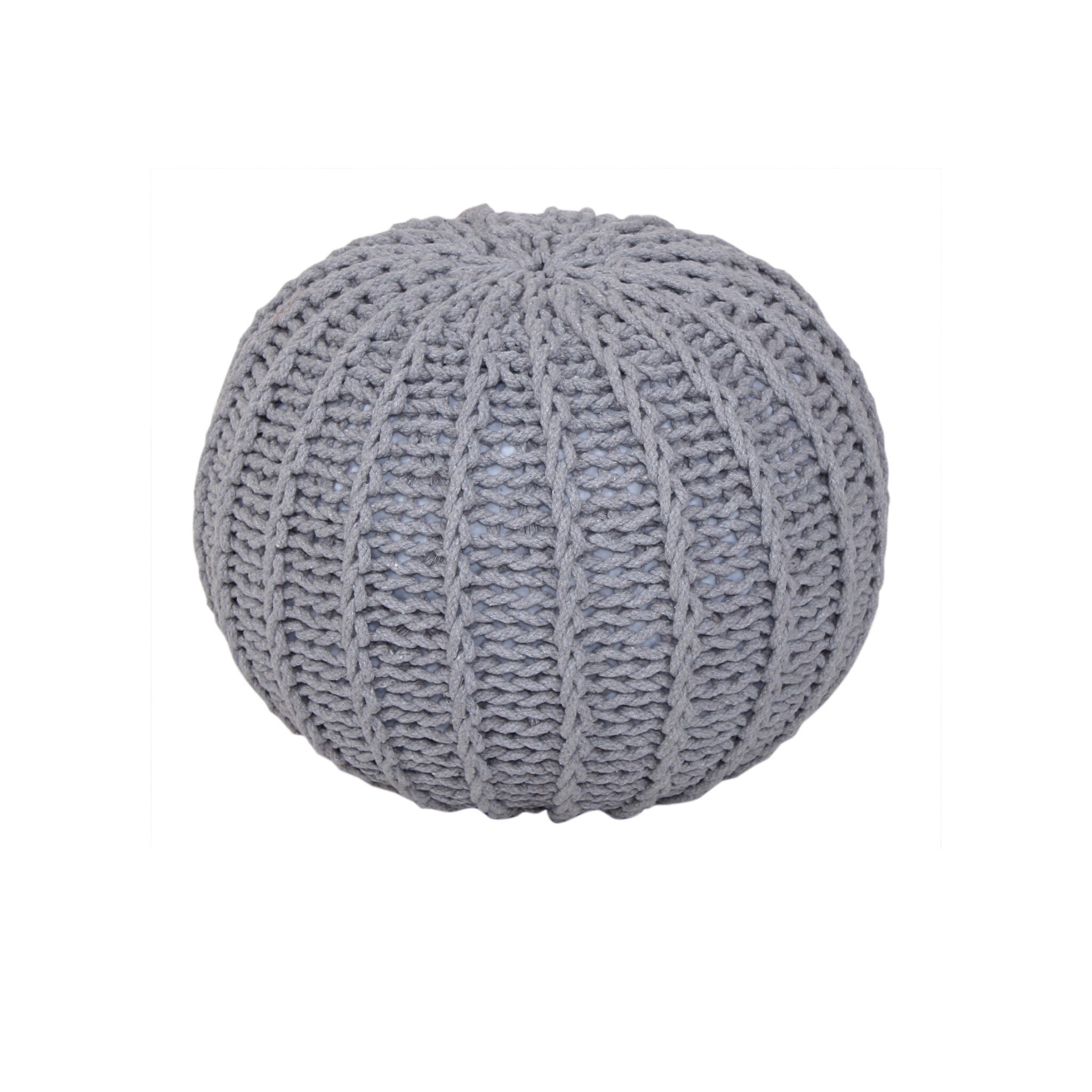 Handmade Cable Knit Round Pouffe Chunky Seat Decor Footstool Ottoman