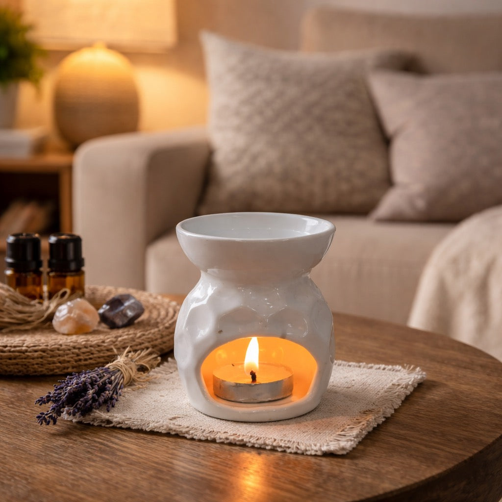 Taya White Oil Burner Set
