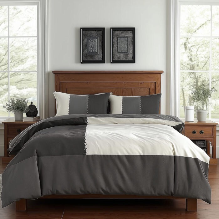 Duvet Cover and Pillow Case Set - Patchwork Design