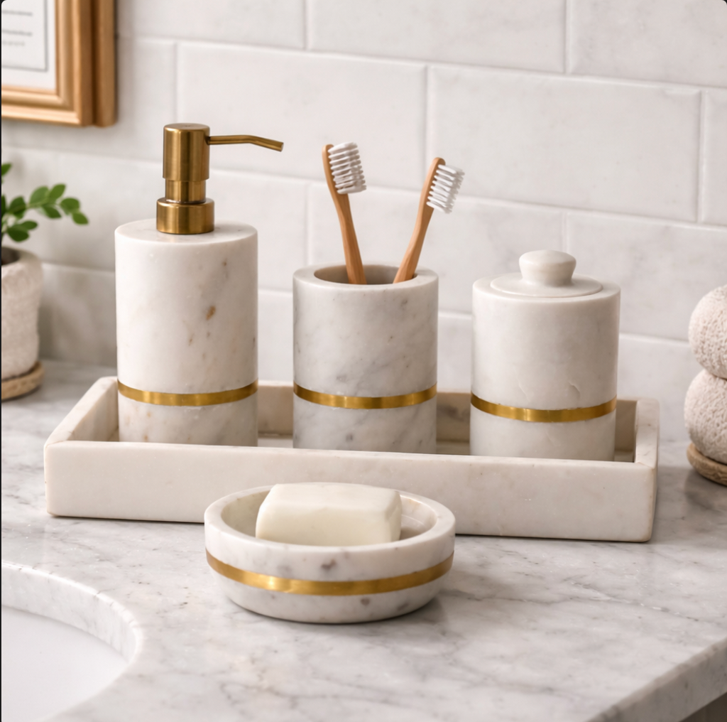 Brass Inlay Bathroom set (5 pieces)
